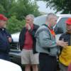 John Synowsky and Ron Makinson contemplate the journey up the hill. This time John will smoke.