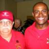 Bruce "Beetle" Bailey poses with a younger officer.